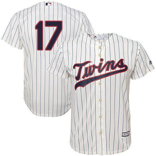 Twins #17 Jose Berrios Cream Strip Cool Base Stitched Youth MLB Jersey
